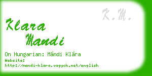 klara mandi business card